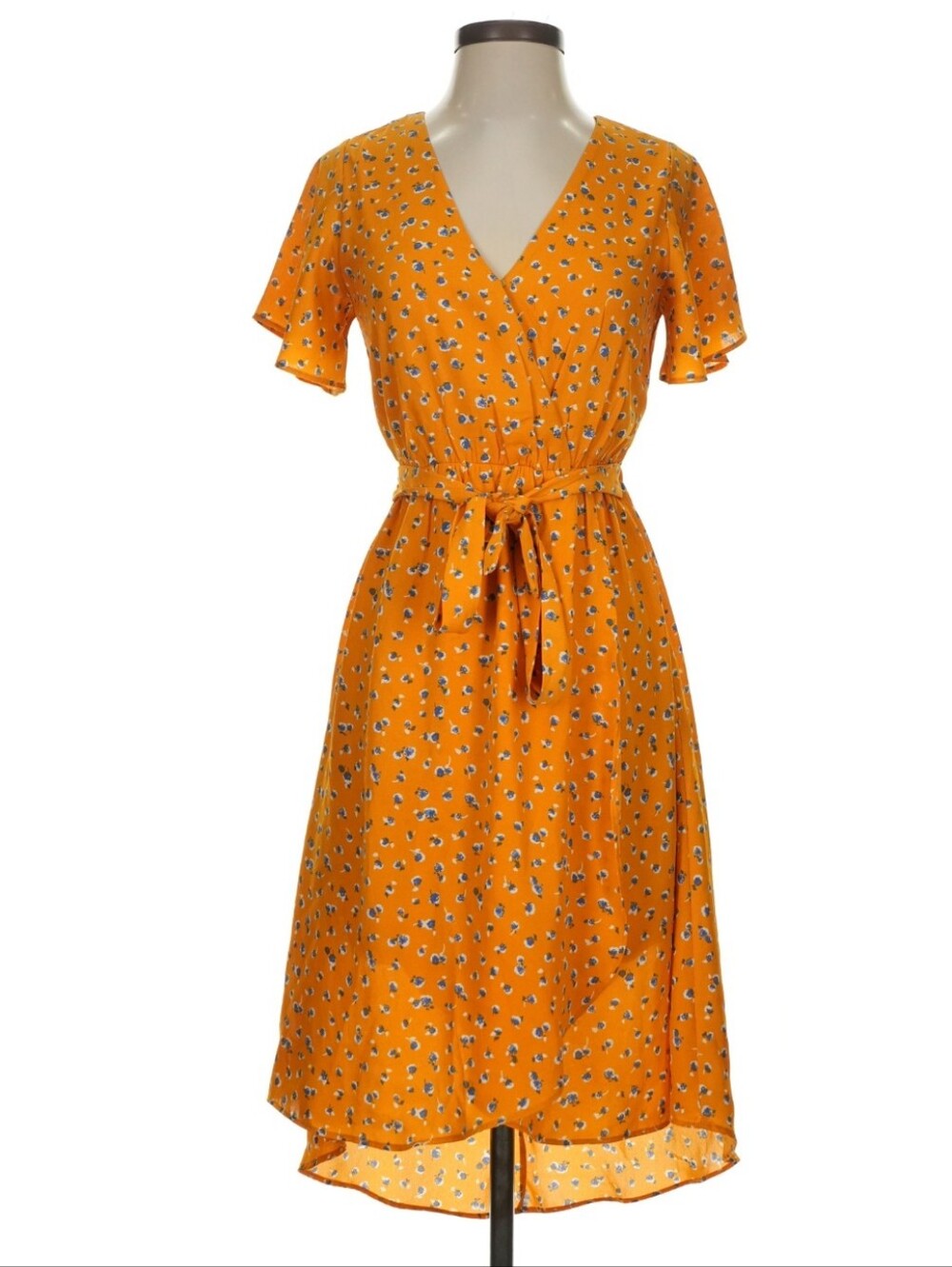Sienna Sky Yellow Floral Short Sleeve Dress/Womens Size MED| NEW WO TAGS